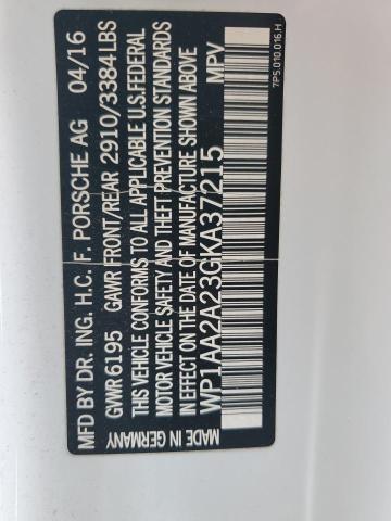 2016 PORSCHE CAYENNE - WP1AA2A23GKA37215