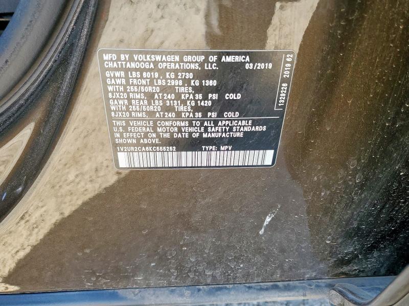 2019 VOLKSWAGEN ATLAS SE 1V2UR2CA6KC555252