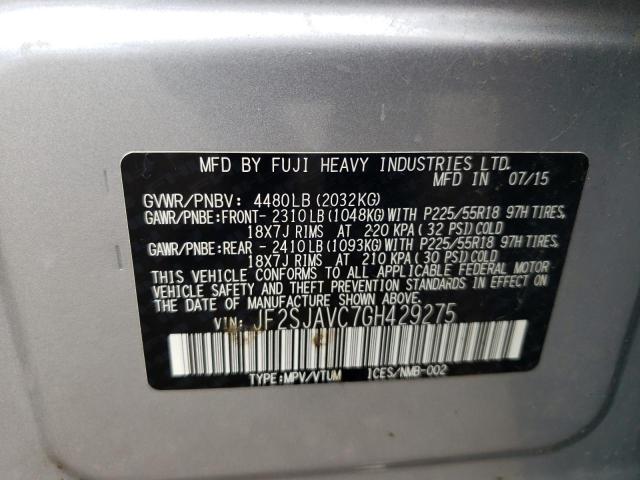 2016 SUBARU FORESTER 2 - JF2SJAVC7GH429275