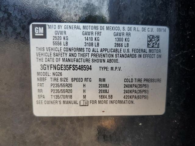 2015 CADILLAC SRX PREMIU 3GYFNGE35FS548594