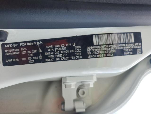 2016 FIAT 500X LOUNG ZFBCFXDT3GP341695