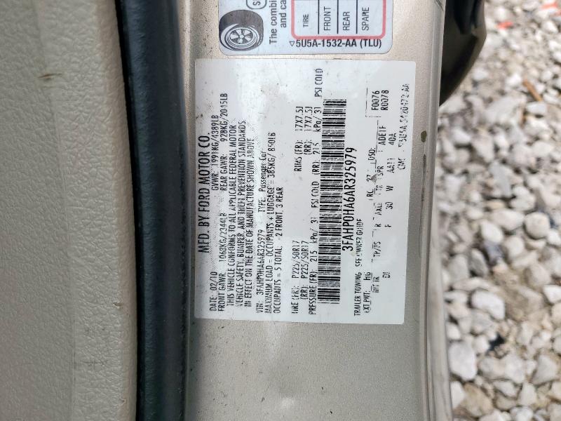 2010 FORD FUSION SE - 3FAHP0HA6AR325979