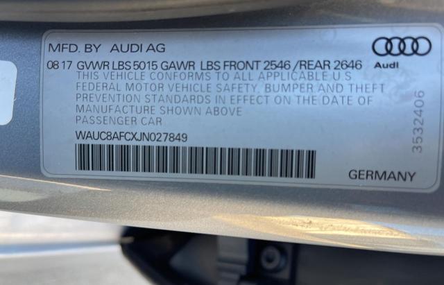 2018 AUDI A6 PREMIUM - WAUC8AFCXJN027849