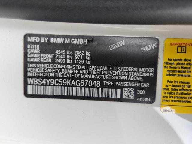 2019 BMW M4 WBS4Y9C59KAG67048