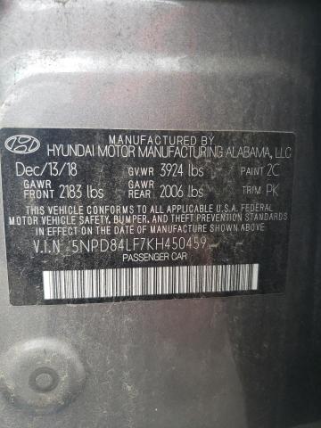 2019 HYUNDAI ELANTRA SE 5NPD84LF7KH450459