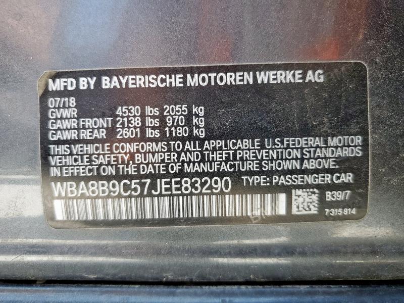 2018 BMW 330 I WBA8B9C57JEE83290