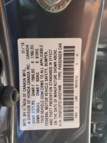 2018 HONDA CIVIC LX - 2HGFC2F51JH531948