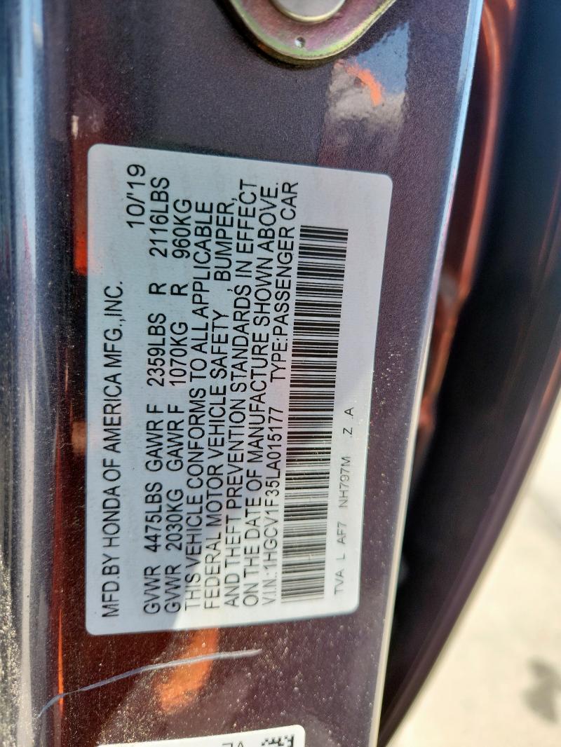 2020 HONDA ACCORD SPO - 1HGCV1F35LA015177