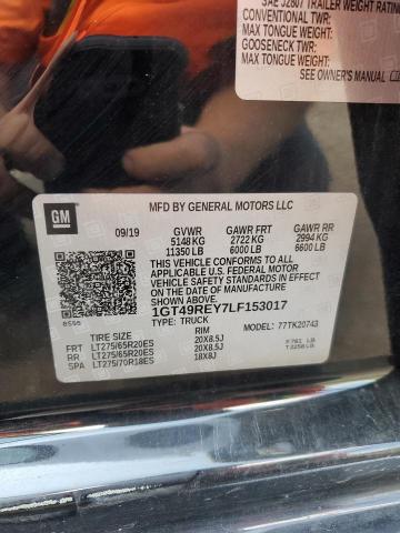 2020 GMC SIERRA K25 1GT49REY7LF153017