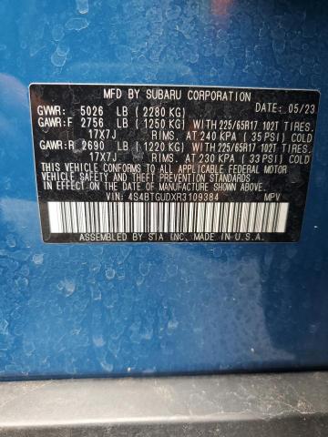 2024 SUBARU OUTBACK WI 4S4BTGUDXR3109384