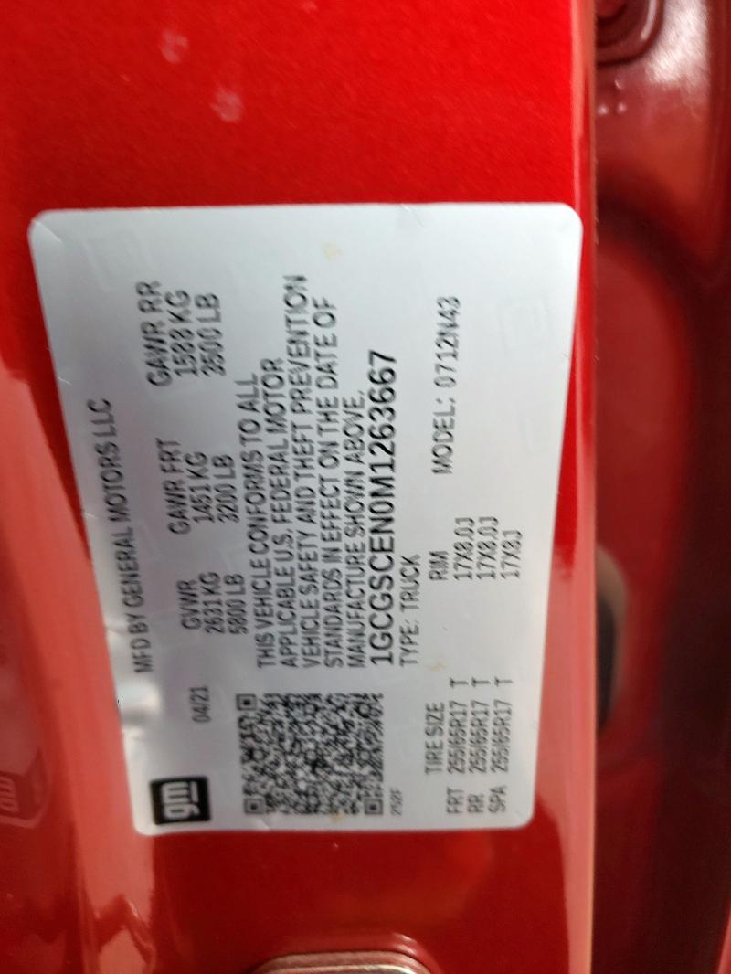 2021 CHEVROLET COLORADO L - 1GCGSCEN0M1263667