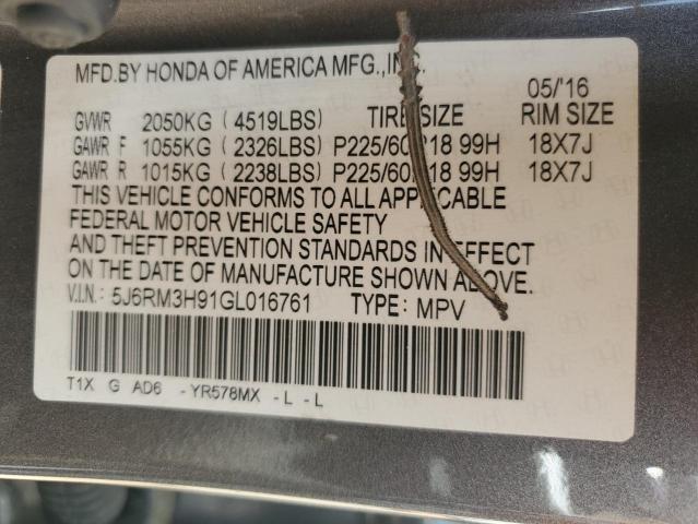 2016 HONDA CR-V TOURI #3284795520