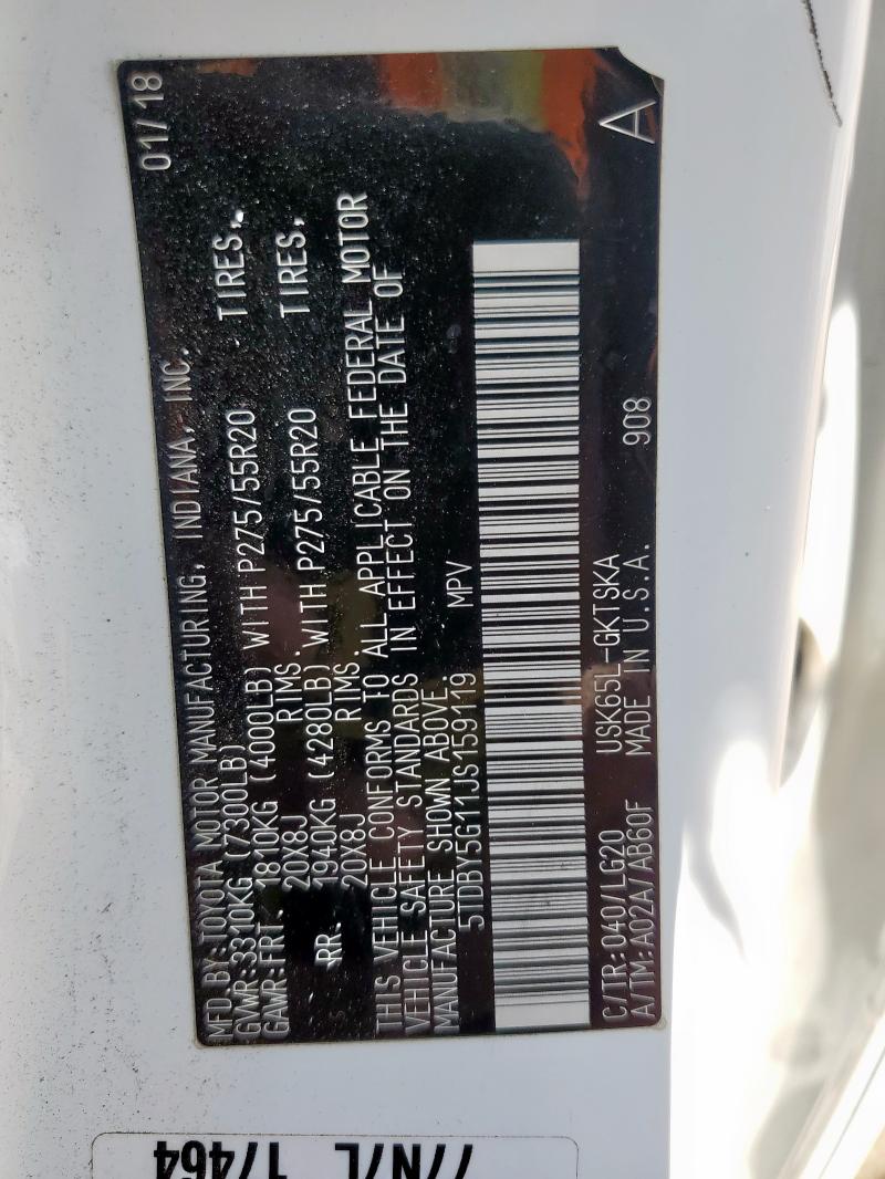 2018 TOYOTA SEQUOIA SR5 5TDBY5G11JS159119