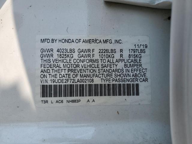 2020 ACURA ILX PREMIU 19UDE2F72LA002108