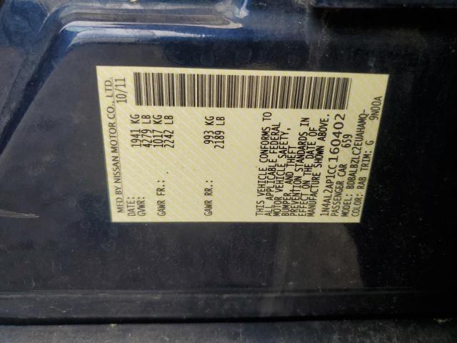 2012 NISSAN ALTIMA BAS - 1N4AL2AP1CC160402