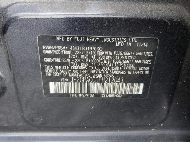 2015 SUBARU XV CROSSTR JF2GPACC0FH212043