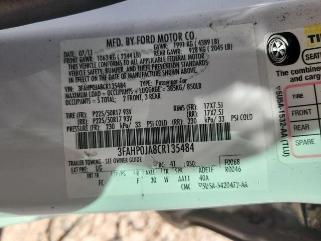 2012 FORD FUSION SEL - 3FAHP0JA8CR135484