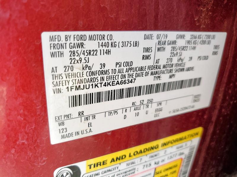2019 FORD EXPEDITION 1FMJU1KT4KEA66347
