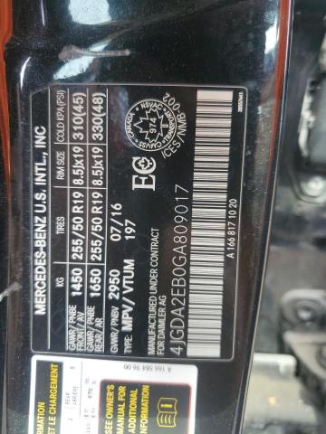 2016 MERCEDES-BENZ GLE 350D 4 4JGDA2EB0GA809017