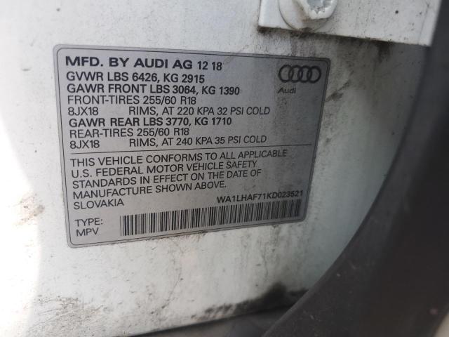 2019 AUDI Q7 PREMIUM PLUS WA1LHAF71KD023521