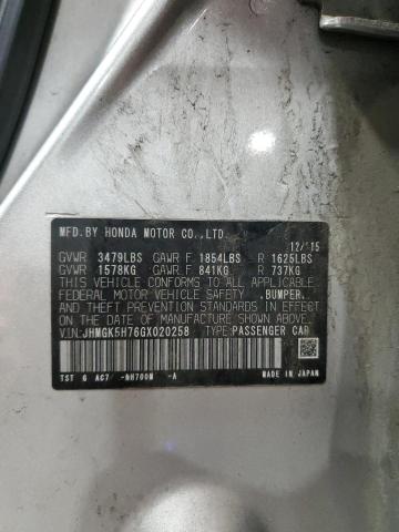 2016 HONDA FIT EX JHMGK5H76GX020258