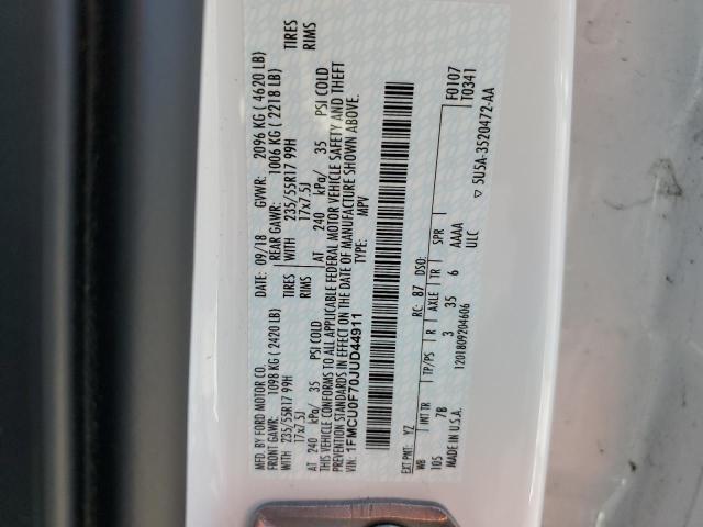 2018 FORD ESCAPE S 1FMCU0F70JUD44911