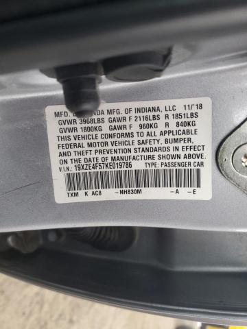 2019 HONDA INSIGHT EX 19XZE4F57KE019786