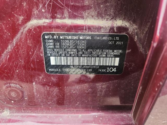 2022 MITSUBISHI MIRAGE G4 ML32FUFJ4NHF01910