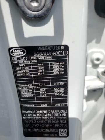 2023 LAND ROVER RANGE ROVE SALZP2FX9PH186208