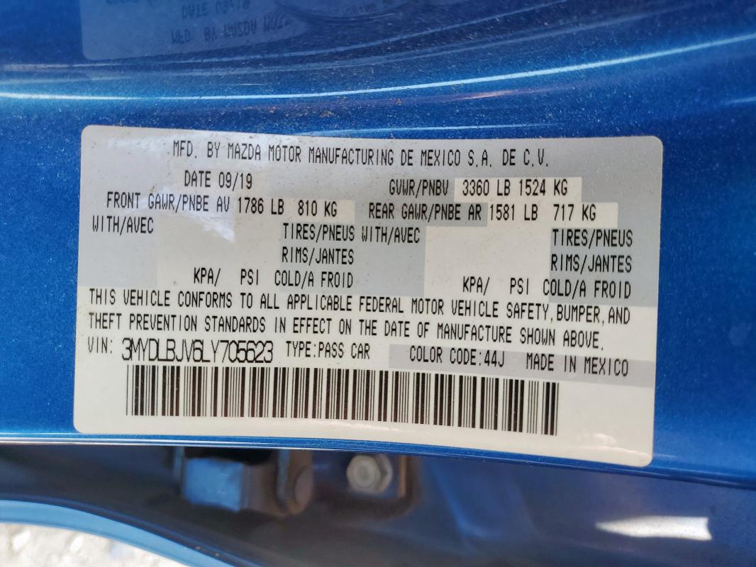 2020 TOYOTA YARIS LE 3MYDLBJV6LY705623