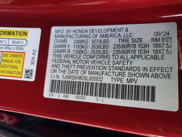 2025 HONDA CR-V SPORT 5J6RS5H80SL005932