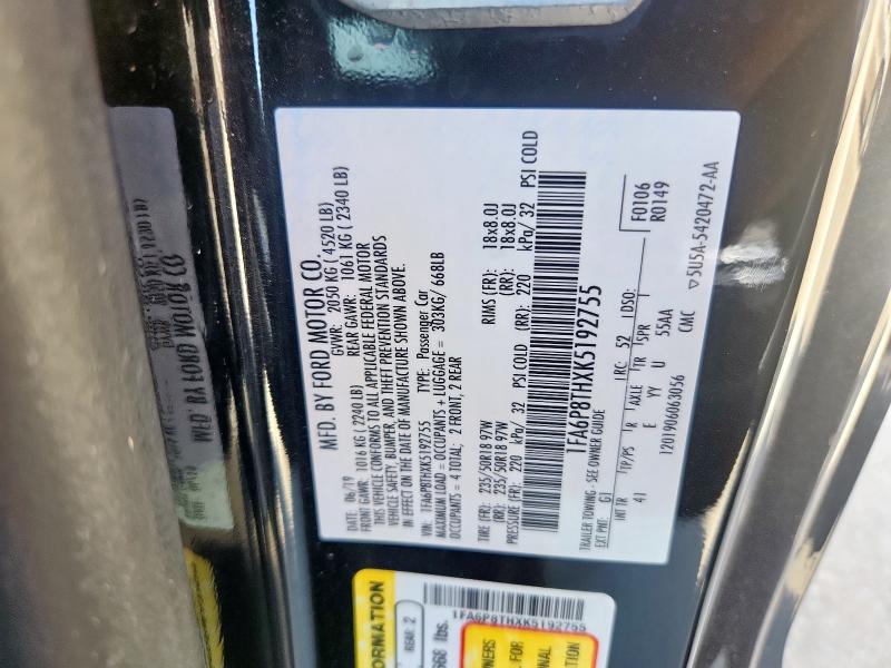 2019 FORD MUSTANG - 1FA6P8THXK5192755