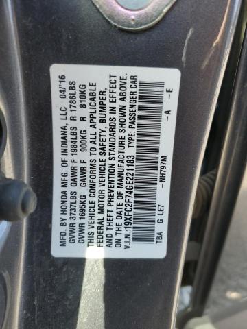 2016 HONDA CIVIC EX 19XFC2F74GE221183