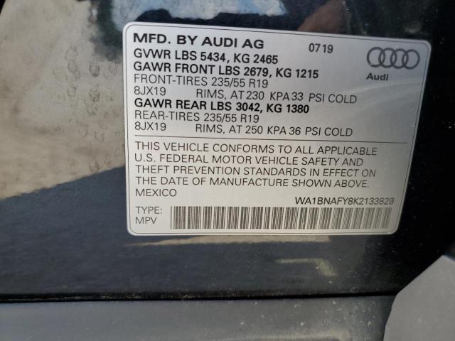 2019 AUDI Q5 PREMIUM WA1BNAFY8K2133829