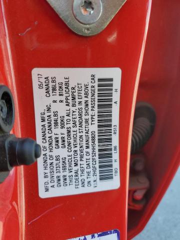 2017 HONDA CIVIC LX 2HGFC2F52HH548820