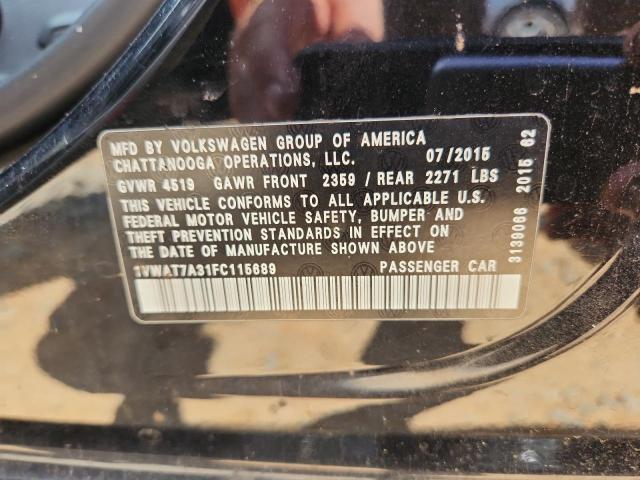 2015 VOLKSWAGEN PASSAT S 1VWAT7A31FC115689