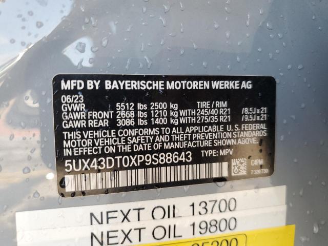 2023 BMW X4 M40I 5UX43DT0XP9S88643