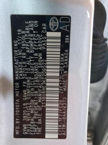 2019 TOYOTA COROLLA L - 2T1BURHE3KC206522
