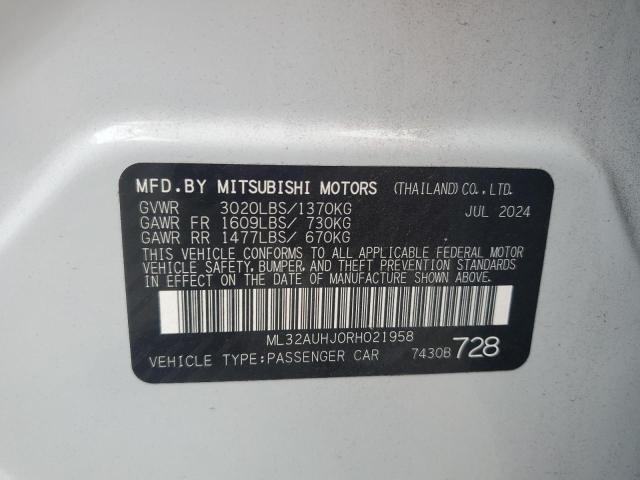 2024 MITSUBISHI MIRAGE ES ML32AUHJ0RH021958