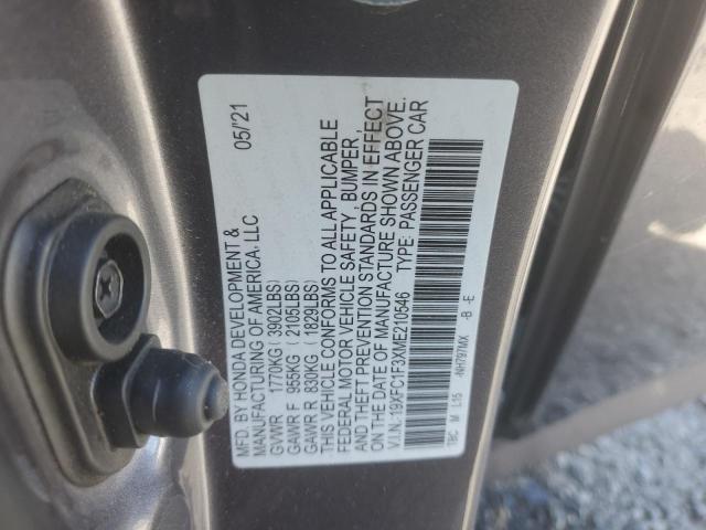 2021 HONDA CIVIC EX 19XFC1F3XME210546