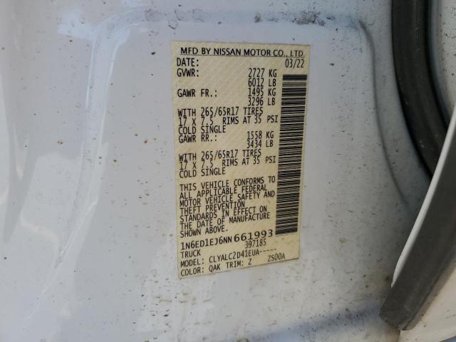 2022 NISSAN FRONTIER S 1N6ED1EJ6NN661993