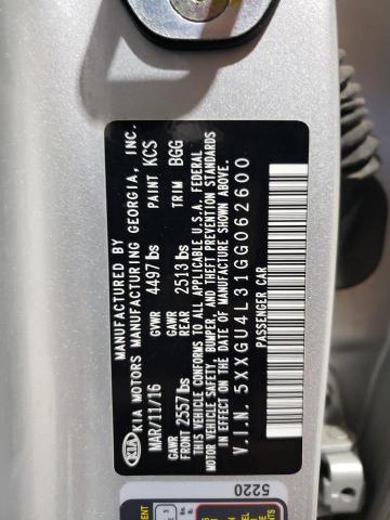 2016 KIA OPTIMA EX 5XXGU4L31GG062600