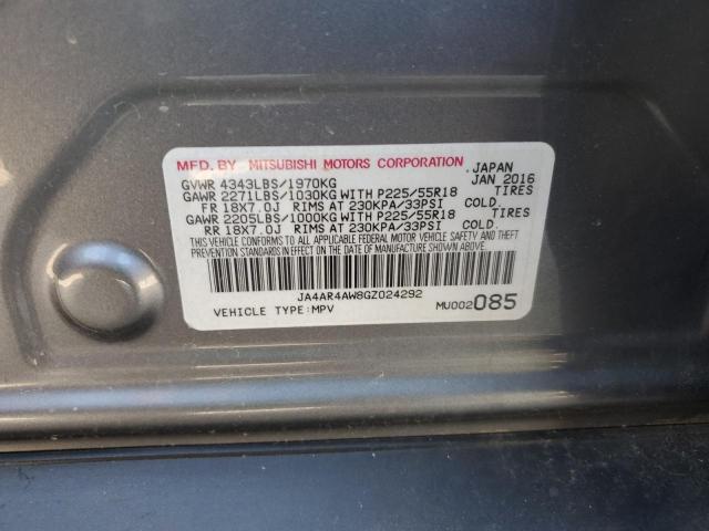 2016 MITSUBISHI OUTLANDER JA4AR4AW8GZ024292