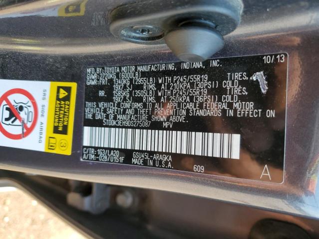2013 TOYOTA HIGHLANDER - 5TDDK3EH9DS275087