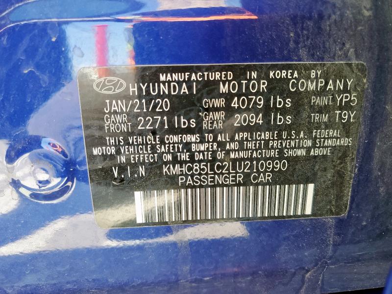 2020 HYUNDAI IONIQ SEL KMHC85LC2LU210990