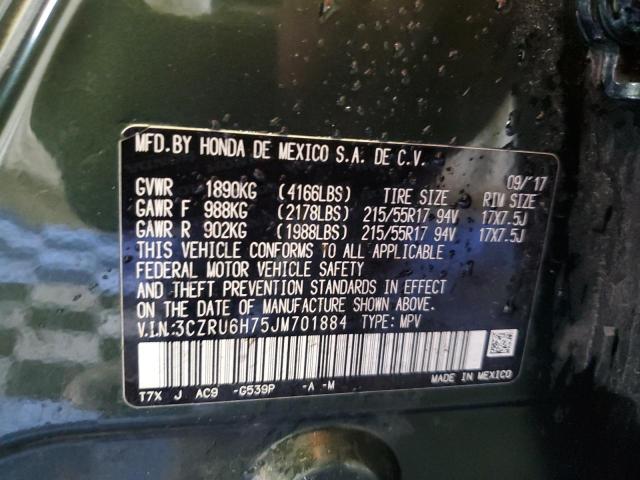 2018 HONDA HR-V EXL 3CZRU6H75JM701884