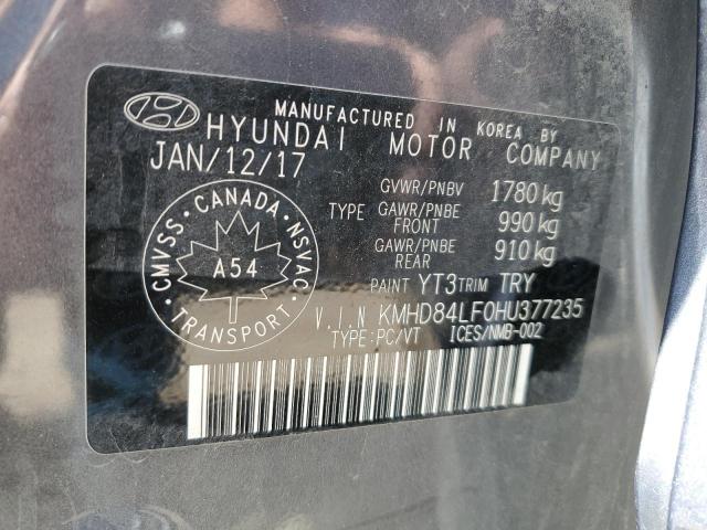 2017 HYUNDAI ELANTRA SE KMHD84LF0HU377235