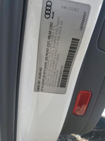 2018 AUDI A4 PREMIUM WAUKMAF40JA227131