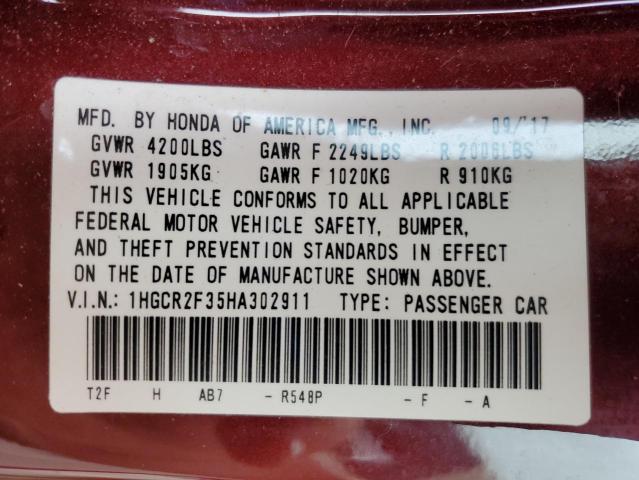 2017 HONDA ACCORD LX - 1HGCR2F35HA302911