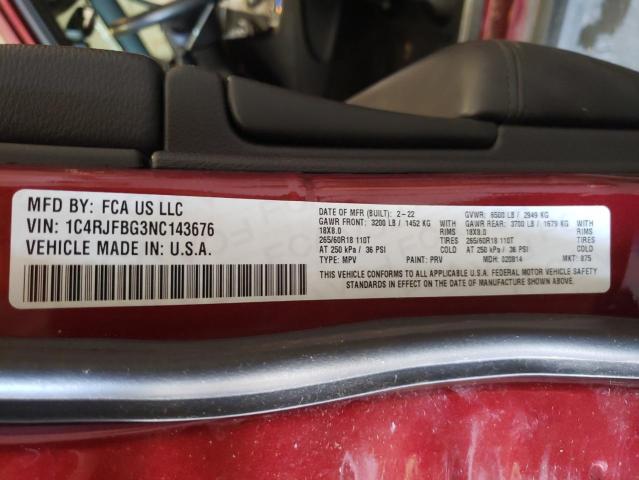 2022 JEEP GRAND CHER - 1C4RJFBG3NC143676